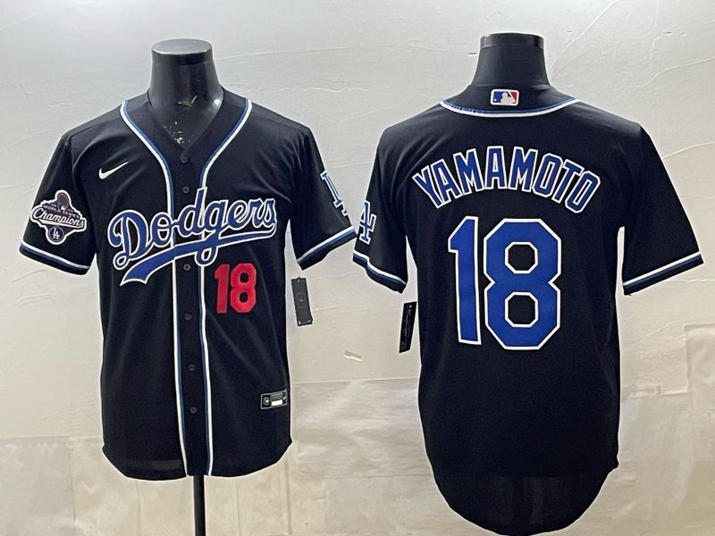 Men 2026 Nike Los Angeles Dodgers #18 Yamamoto Black Game MLB Jersey 042->los angeles dodgers->MLB Jersey